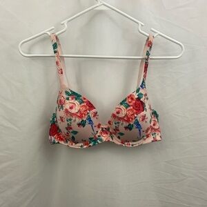 Soma Embraceable Full Coverage Floral Blue Jay Pink 34C Bra